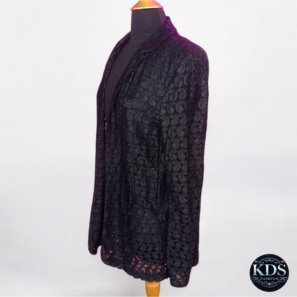 Diane Von Fürstenberg Lace Cutout Blazer Women’s 12 - Picture 4 of 10